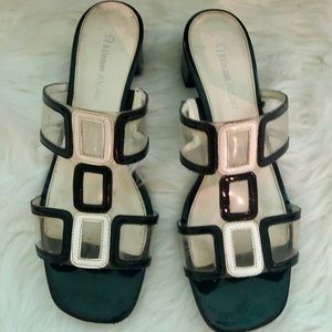 Vintage Etienne Aigner Black & White Sandals